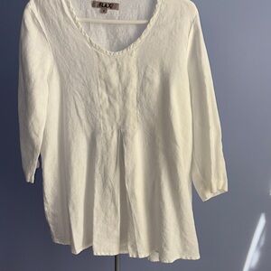 Flax Women's White Linen Top